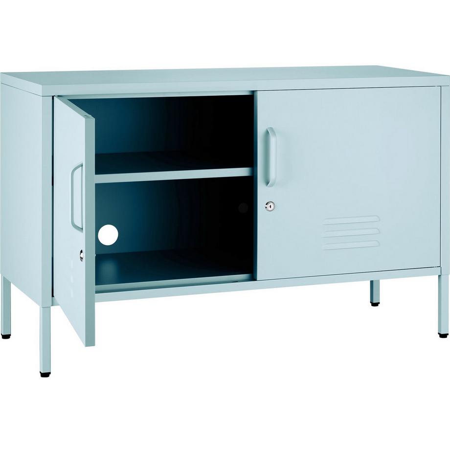 Tectake Sideboard Baker 2 Türen mit Magnetverschluss, einzeln abschließbar verstellbarer Zwischenboden  