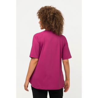 Ulla Popken  T-Shirt, UV-Schutz 40+, V-Ausschnitt, Halbarm, recycelt 