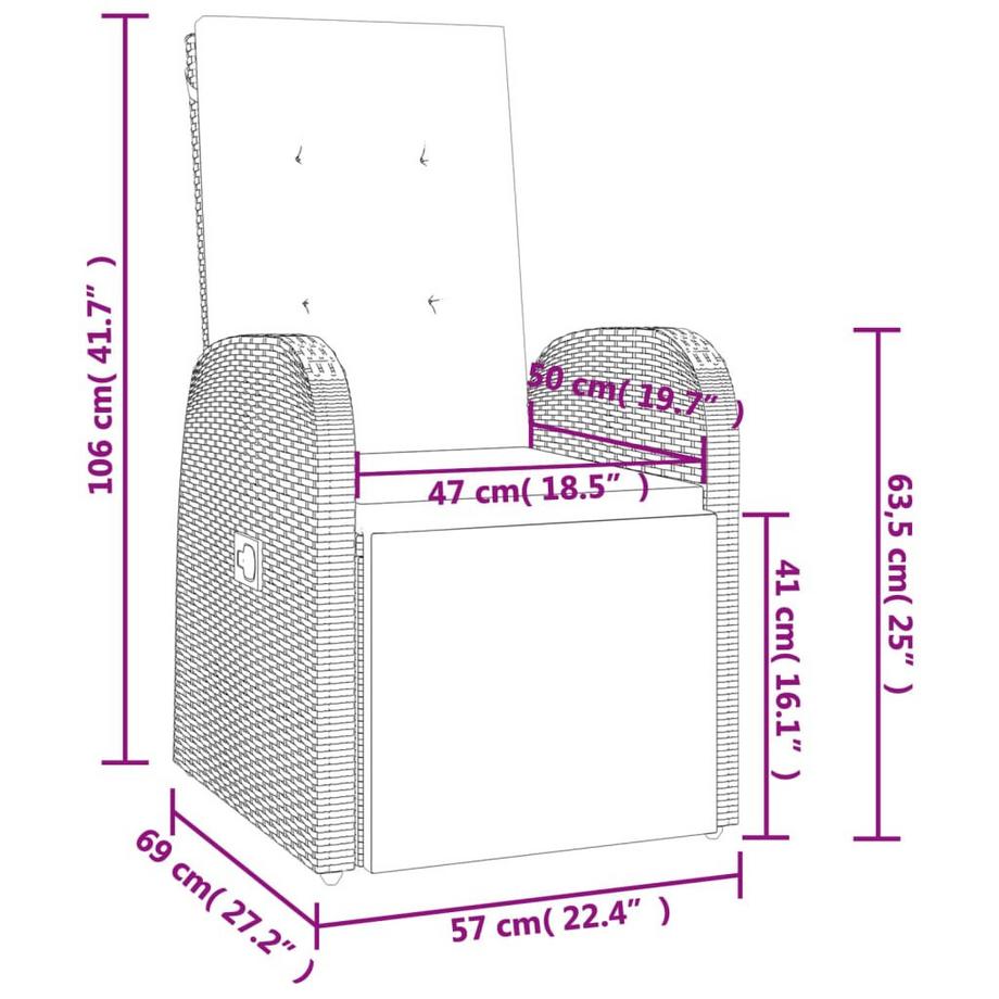 VidaXL set da pranzo da giardino Polirattan  