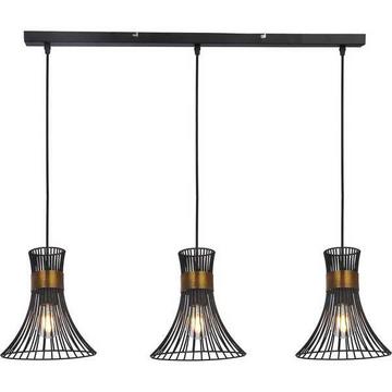 Lampe à suspension Purra métal noir 3xE27