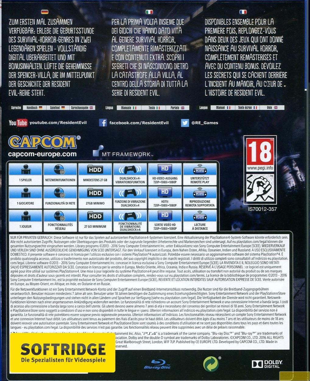 CAPCOM  Resident Evil Origins Collection 