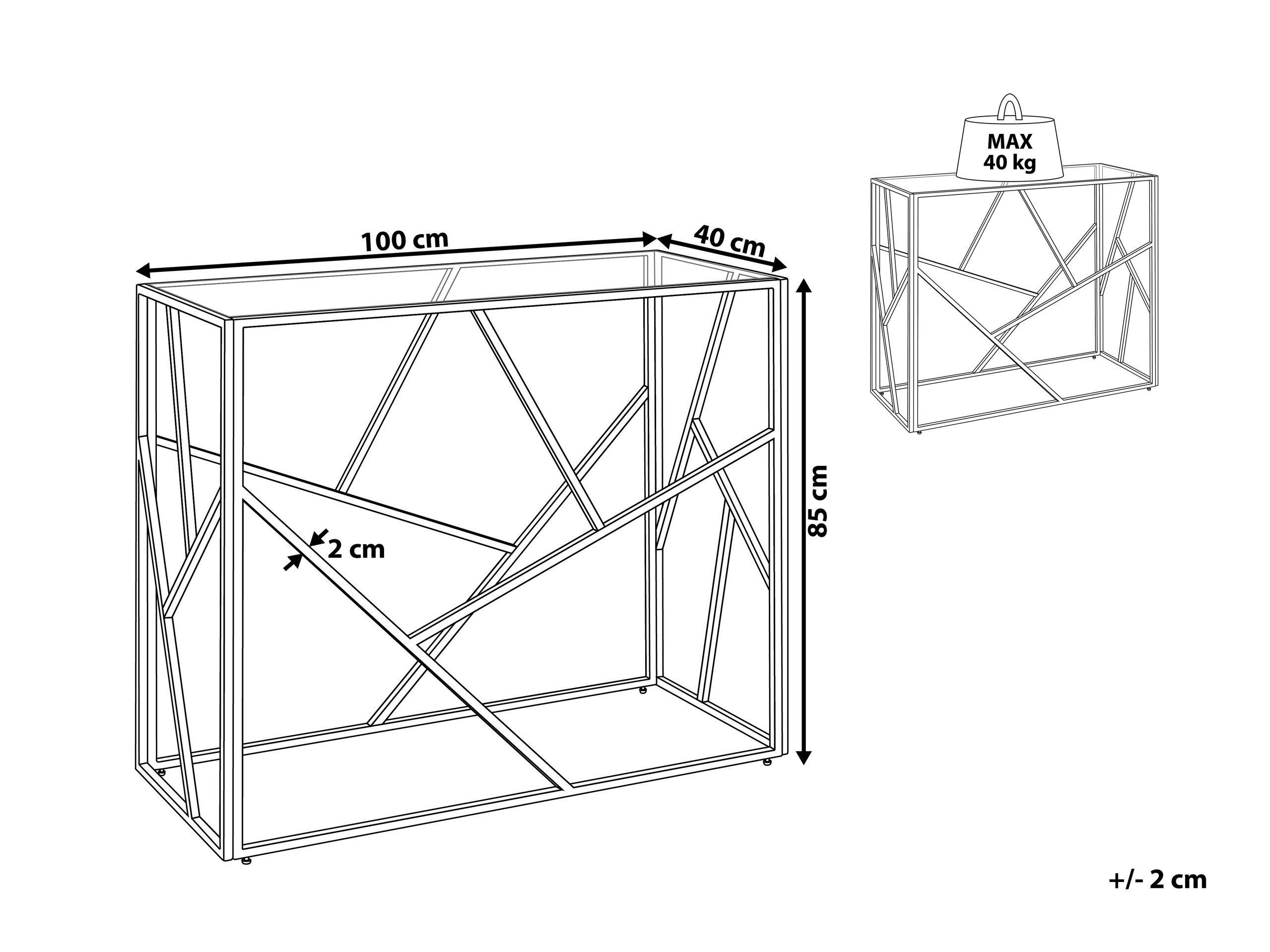 Beliani Console en Verre Glamour ORLAND  