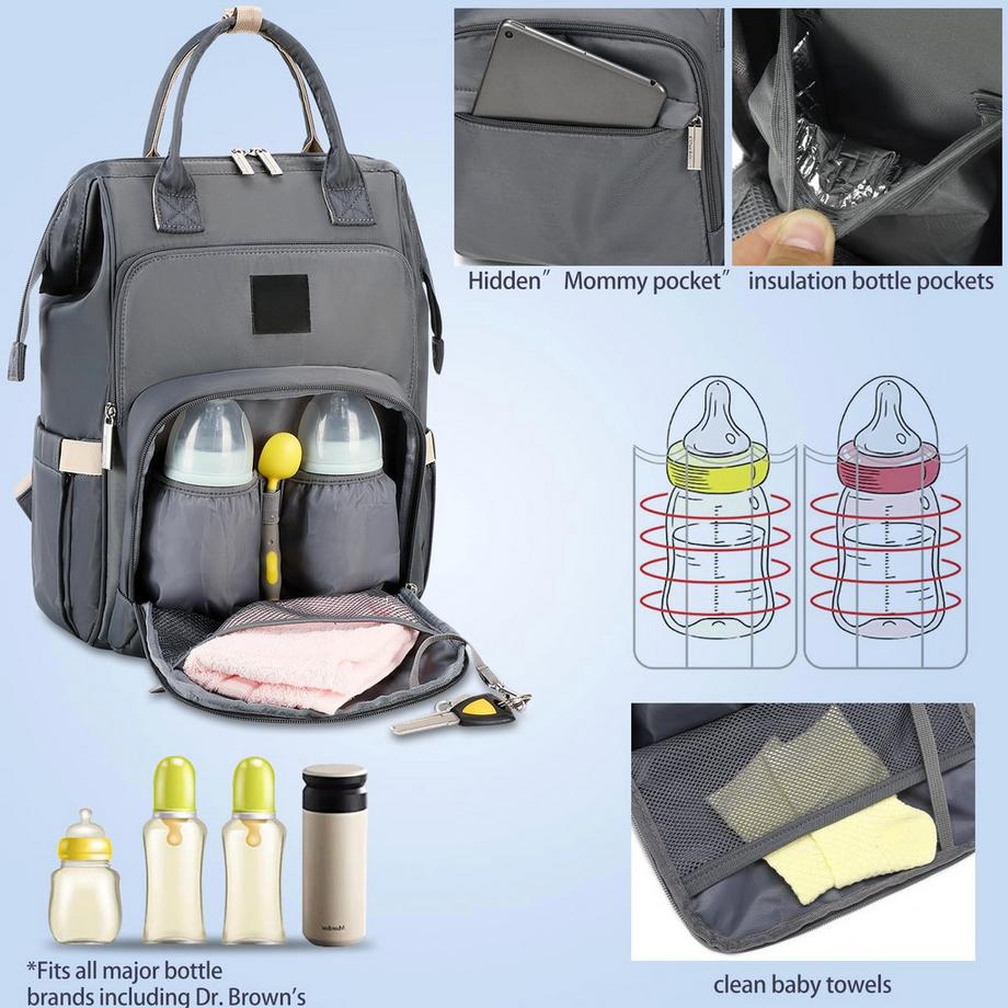 Only-bags.store  Wickelrucksack Wickeltasche Rucksack mit wasserdichtem 