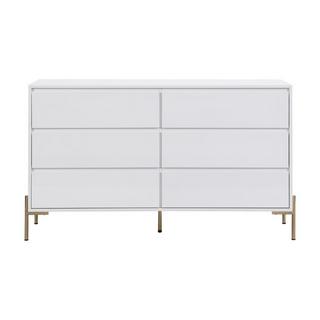 PASCAL MORABITO Kommode 6 Schubladen - MDF & Metall - Weiß lackiert & Goldfarben - KORASA von Pascal Morabito  