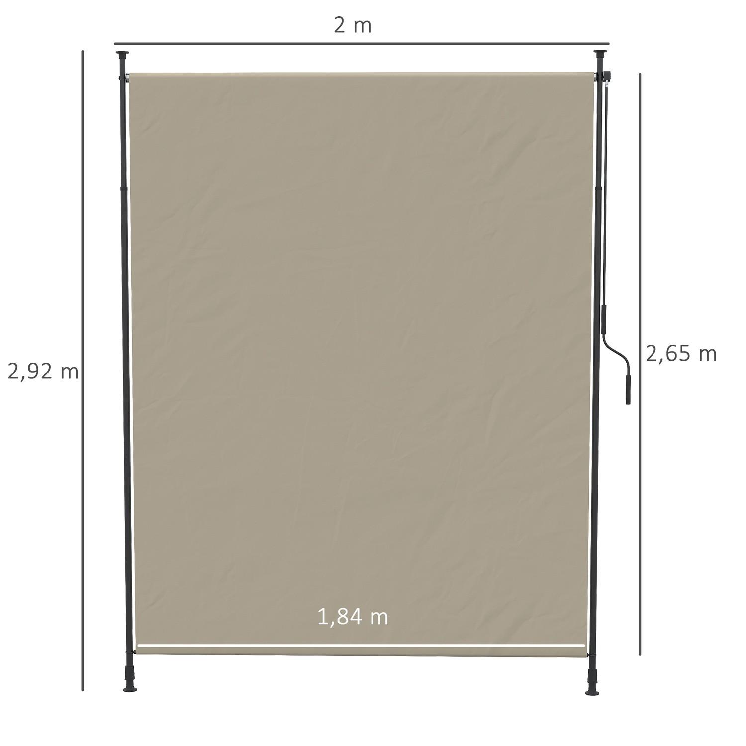 Northio Senkrechtmarkise, 200 X 292 Cm Vertikalmarkise, Einziehbares Sonnenschutz, Verstellbare Seitenmarkise, Windschutz, Alu, Sand  