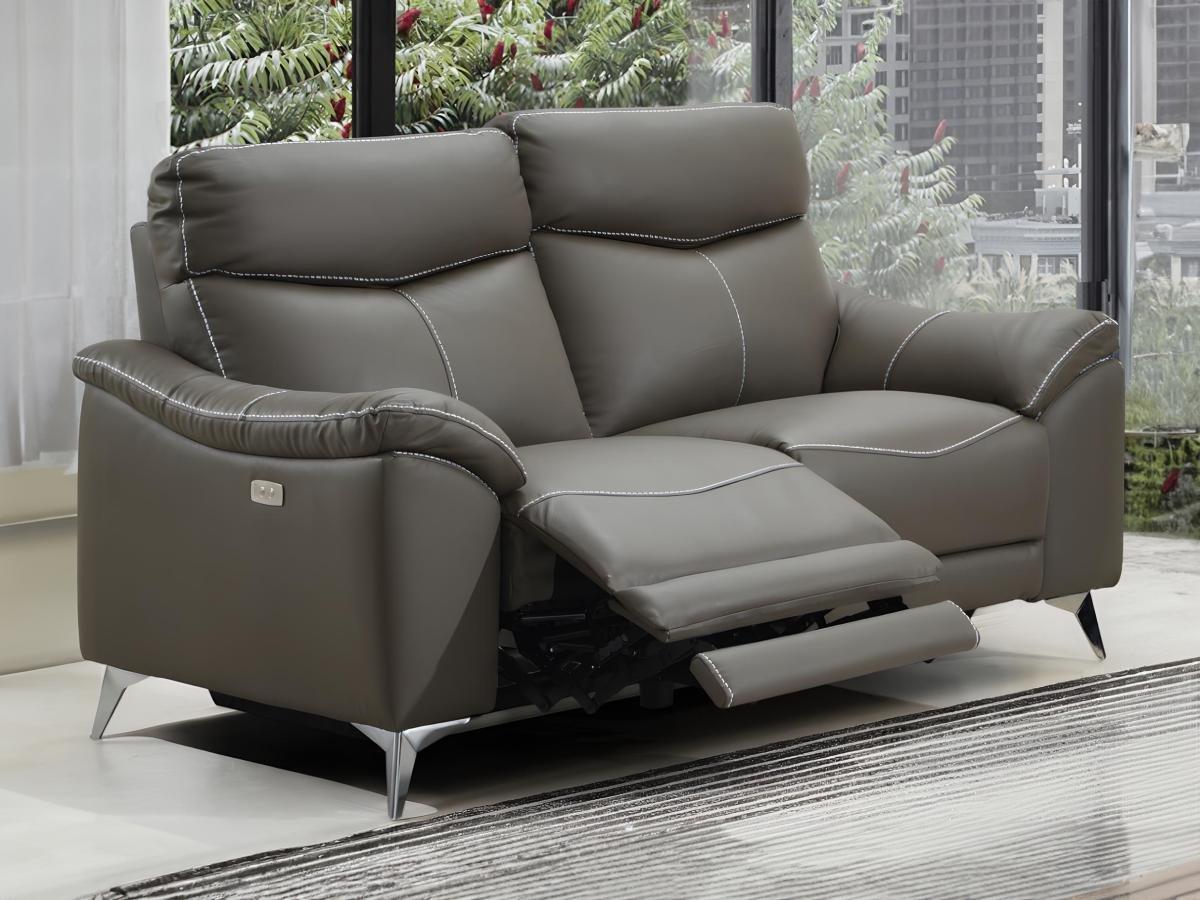 Vente-unique Relaxsofa elektrisch 2Sitzer METRONOMY Leder  