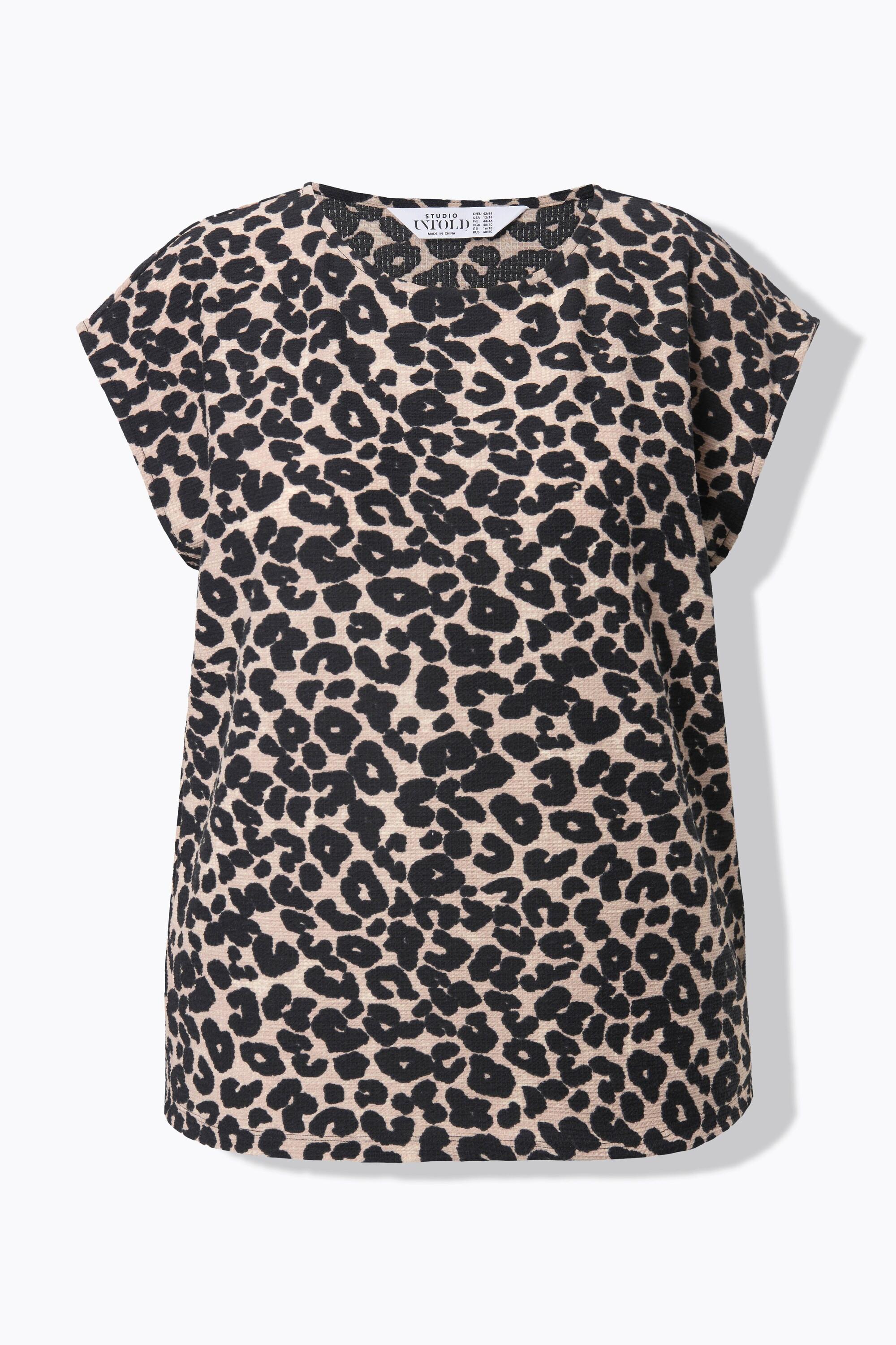Studio Untold Débardeur Oversize Imprimé Léopard Tissu Gaufré  
