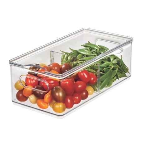 iDesign HOME EDIT   Aufbewahrungsbehälter KLAR Fridge   2 Fächer mit Deckel  
