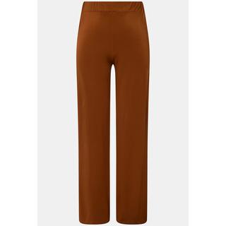 Ulla Popken  Pantalon slinky. Maille piquée. Jambe large, taille élastique. 