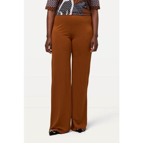 Ulla Popken  Pantalon slinky. Maille piquée. Jambe large, taille élastique. 