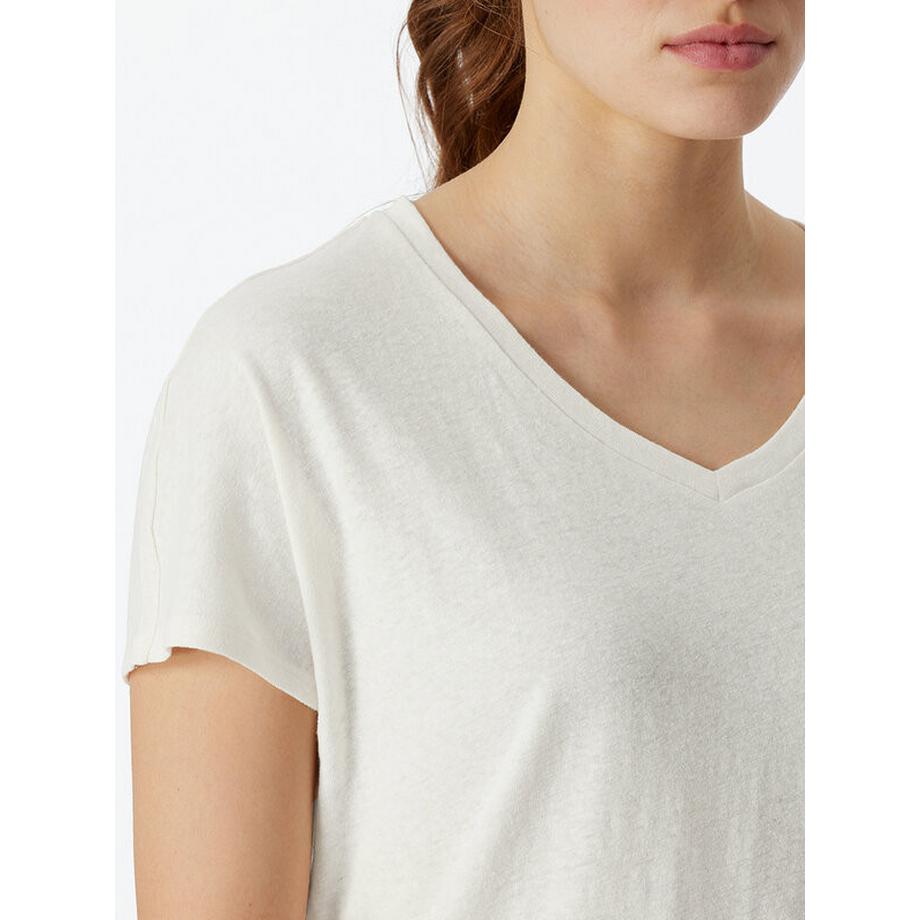 Schiesser Mix & Relax Lin Manches Courtes Col V T-shirt  