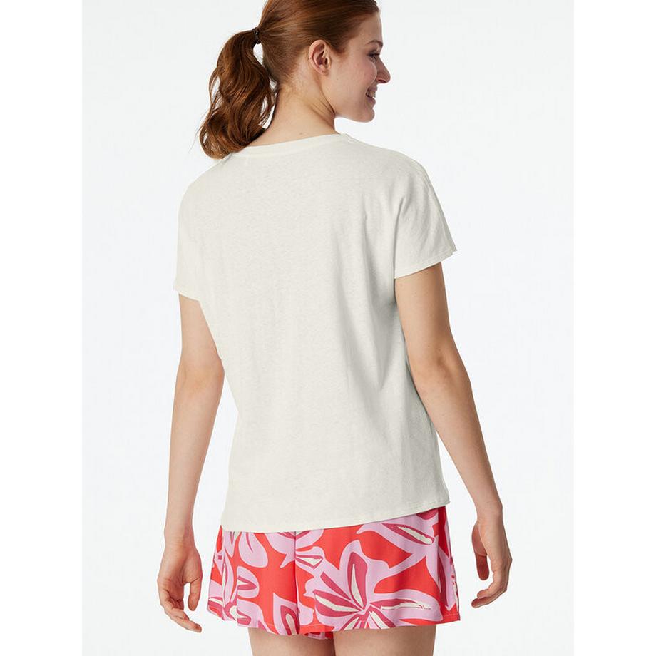 Schiesser Mix & Relax Lin Manches Courtes Col V T-shirt  