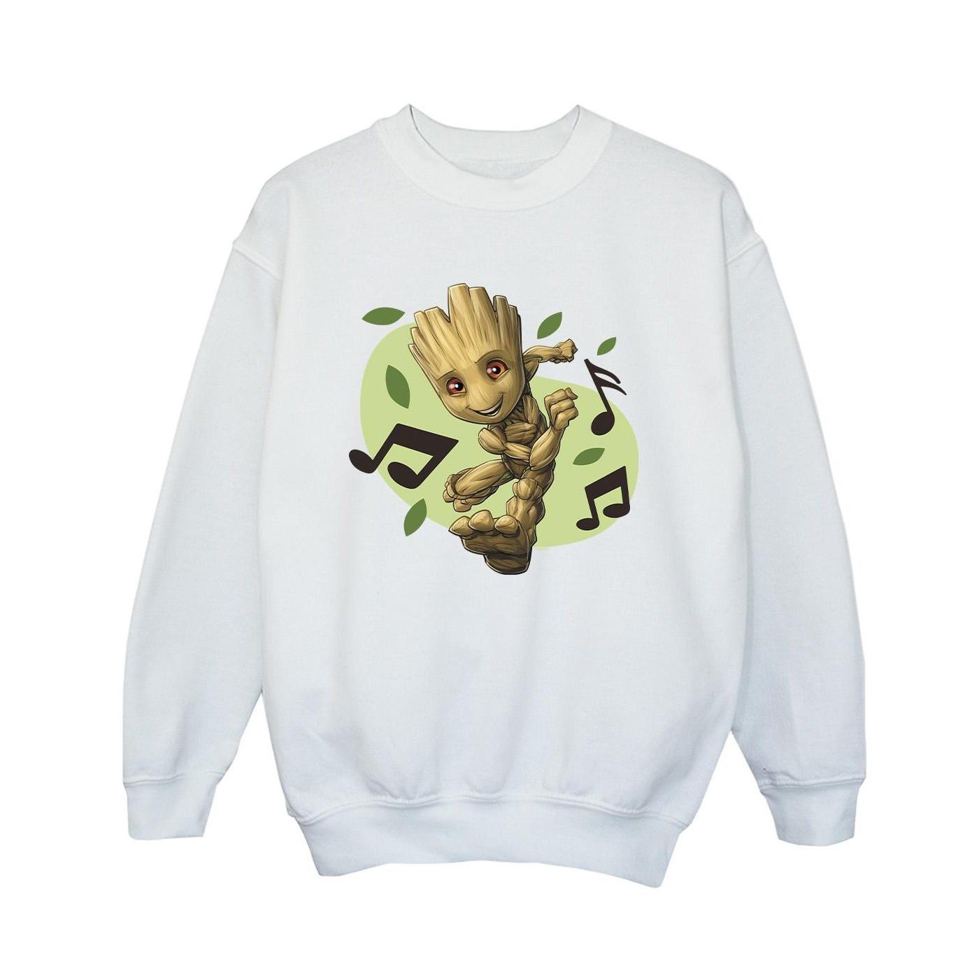 Image of Guardians Of The Galaxy Groot Musical Notes Sweatshirt Jungen Weiss 152-158