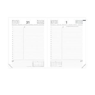 QUO-VADIS Quo Vadis - Terminkalender - 2025 - ABP 2 - Tageskalender - Mehrsprachig - Impala - Rot - Jan/Dez - 12x17 cm - Clairefontaine-Papier Weiß - Hergestellt in Frankreich  