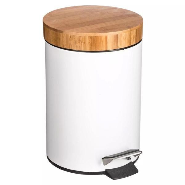 Northio Treteimer, Bambus  Metall, 3 L - Weiß  