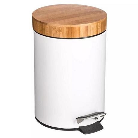 Northio Treteimer, Bambus  Metall, 3 L - Weiß  