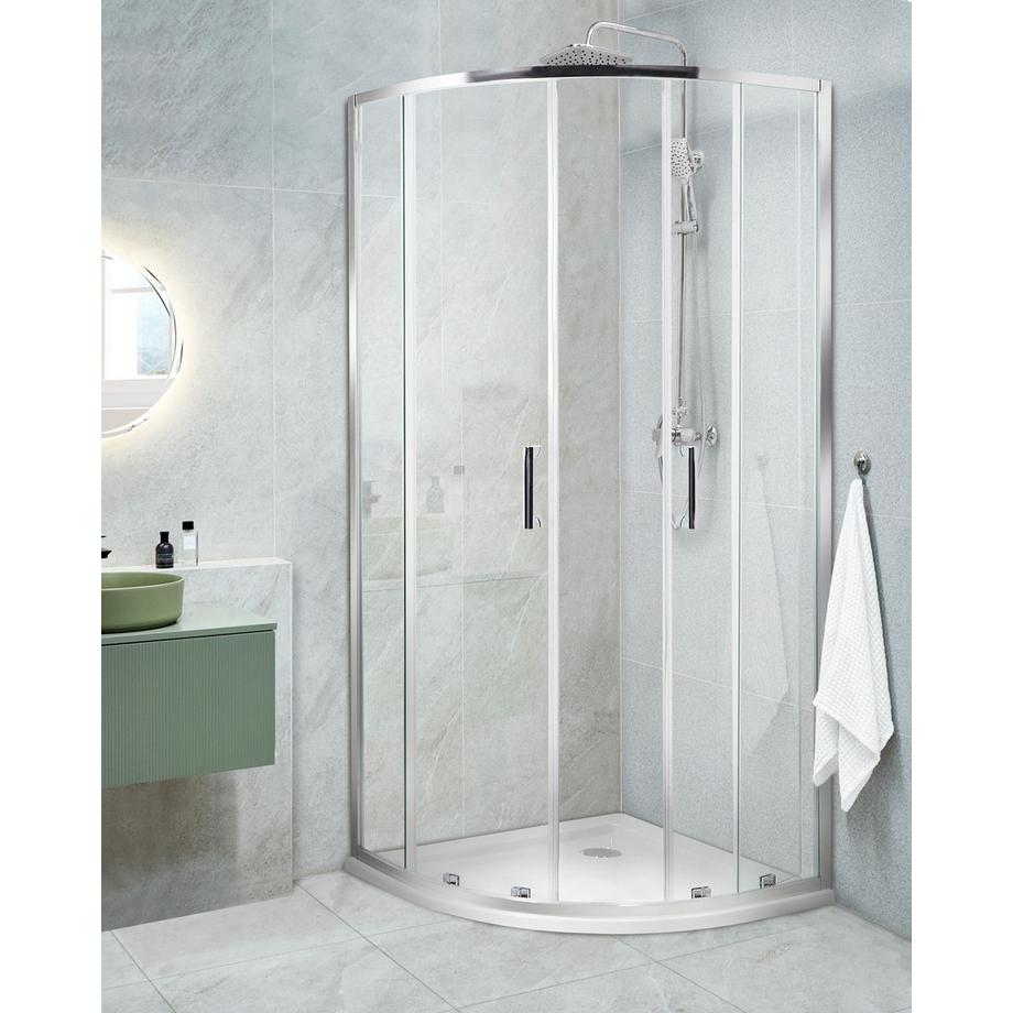 Beliani Cabine de douche en Verre de sécurité  JUKATAN  