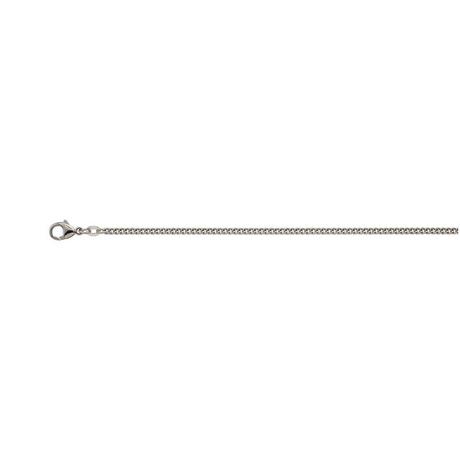 MUAU Schmuck  Collier gourmette or blanc 750, 2.4mm, 45cm 