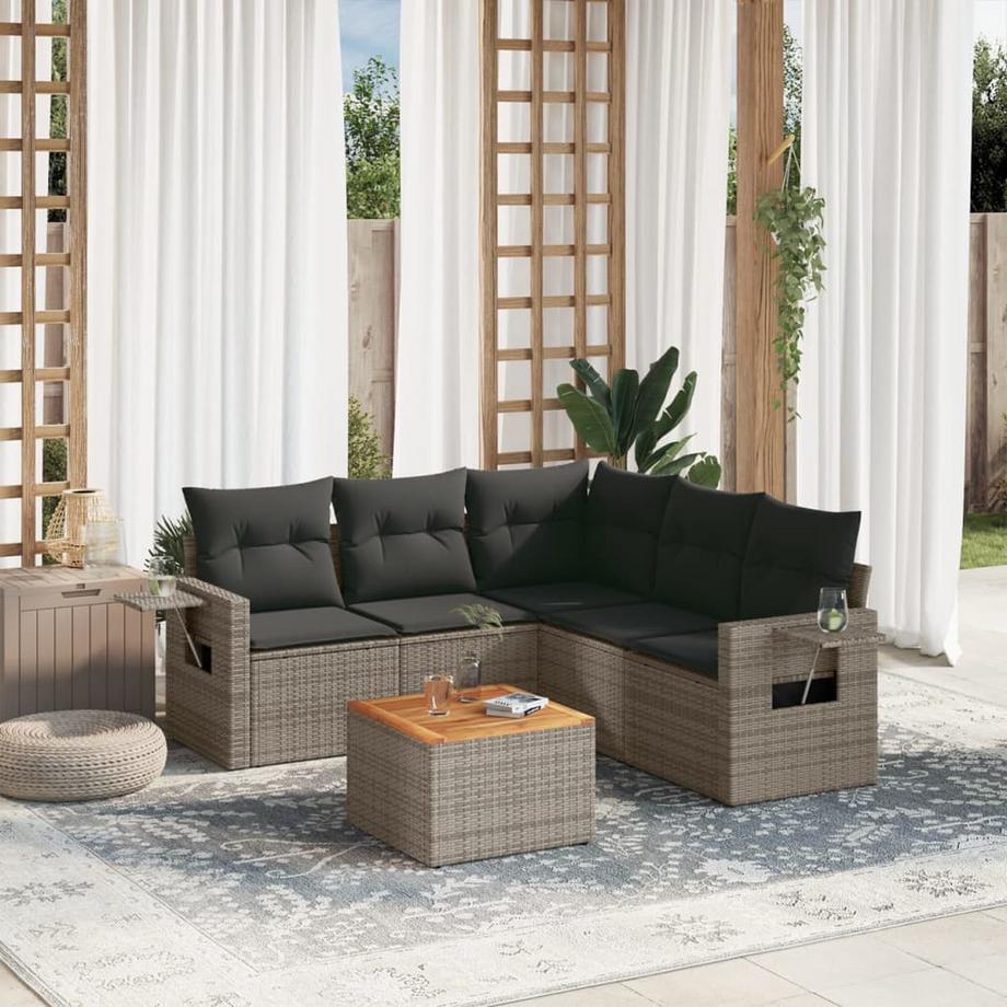 VidaXL set divano da giardino Polirattan  