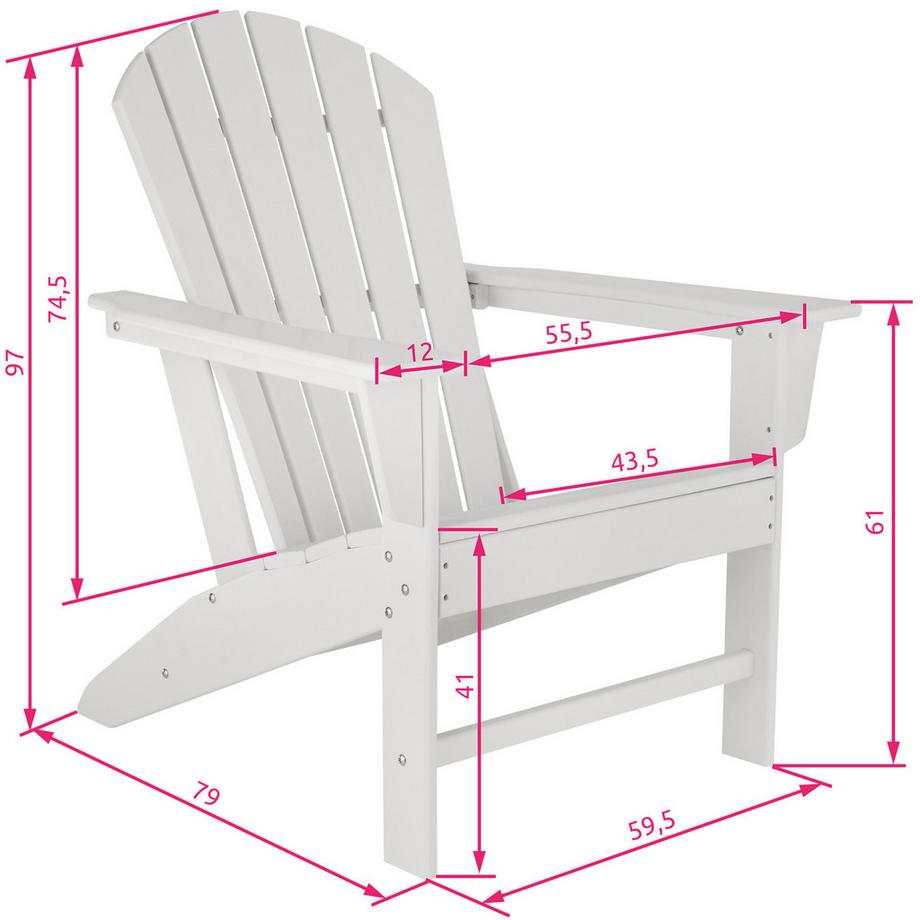 Tectake Chaise de jardin JOAN Style Adirondack  