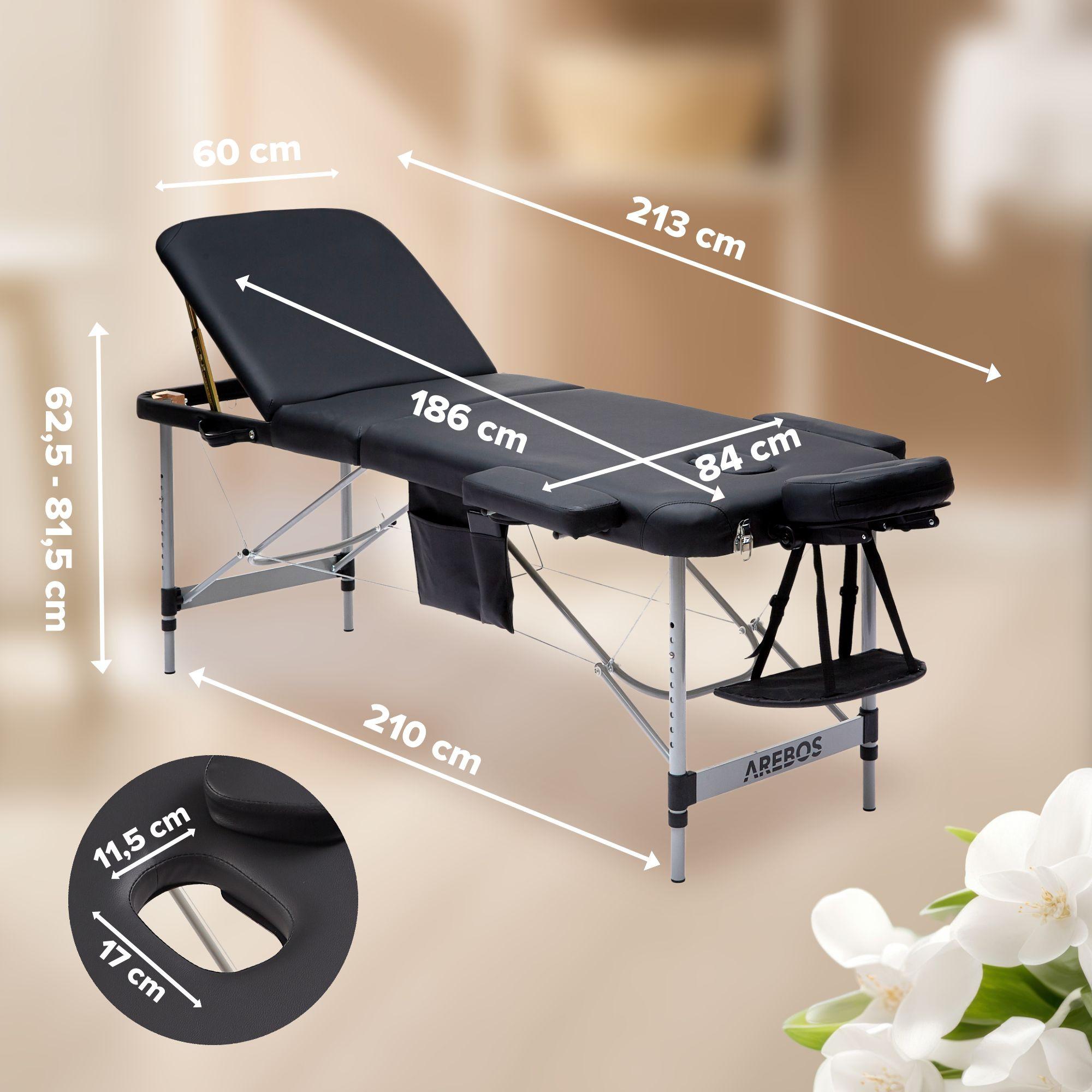 Arebos Table de massage 3 zones Table de massage pliable  