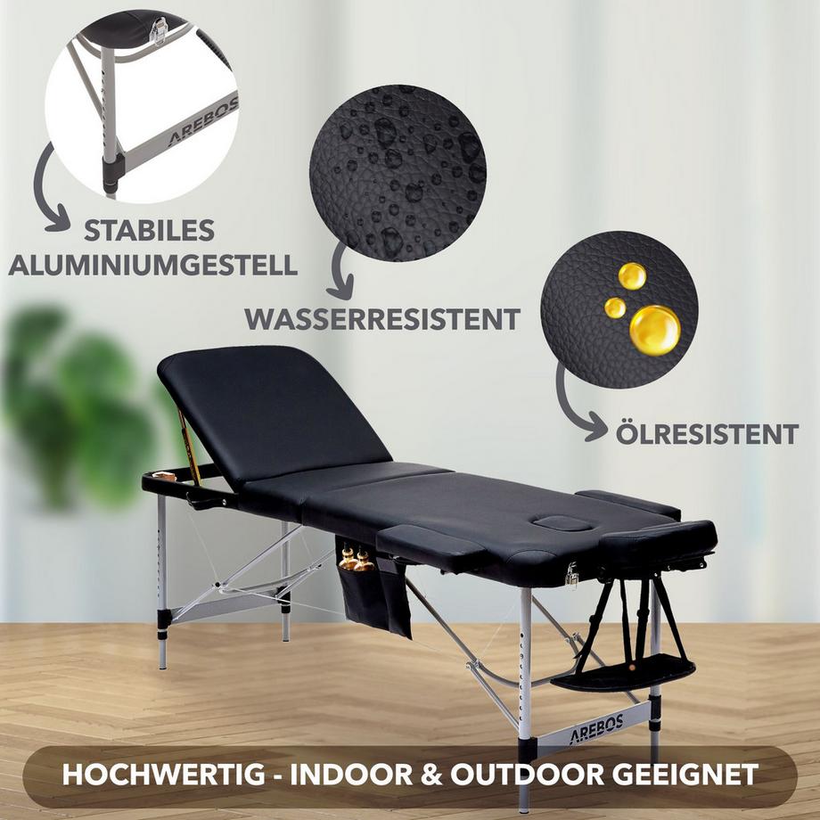Arebos Table de massage 3 zones Table de massage pliable  