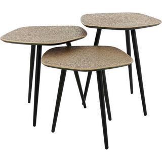 mutoni Table basse Metallic Point bronze antique (lot de 3)  