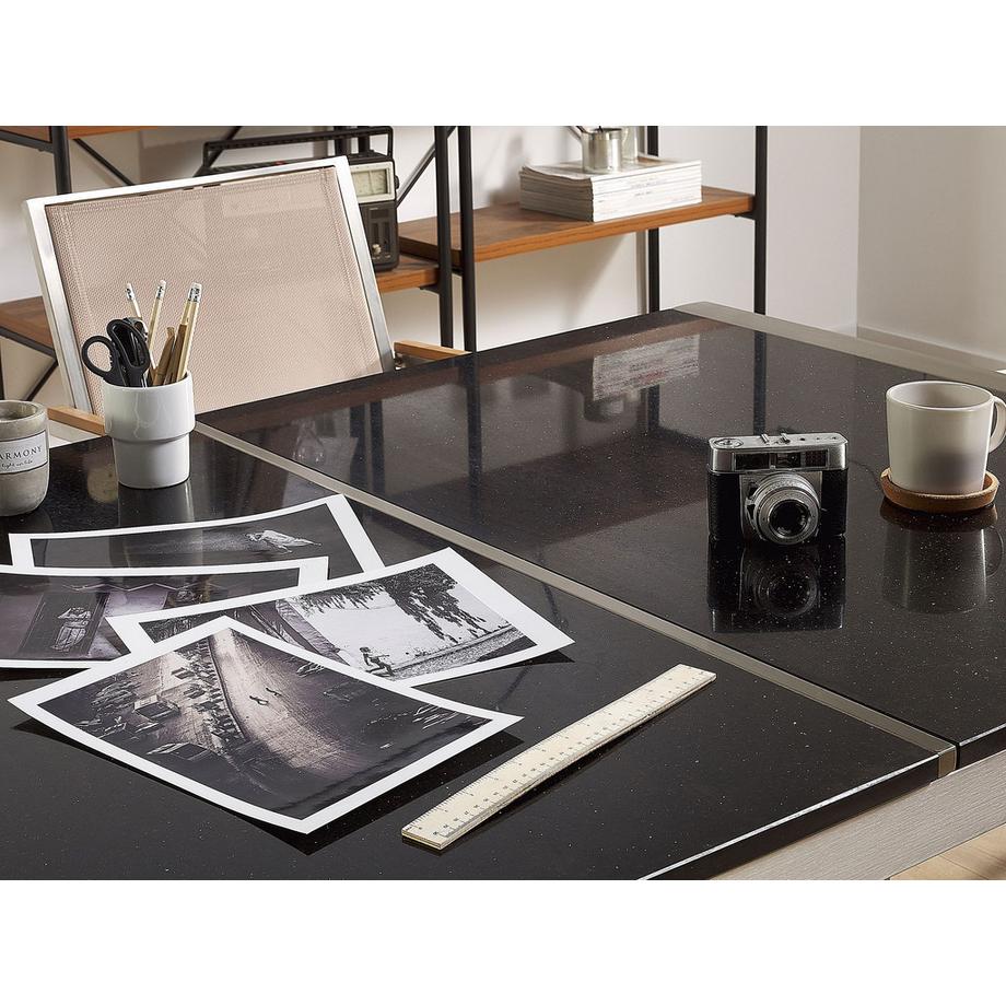 Beliani Gartentisch aus Granit Industriell GROSSETO  