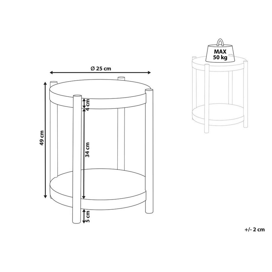 Beliani Tavolino en Fibra a media densità (MDF)  CONNELL  