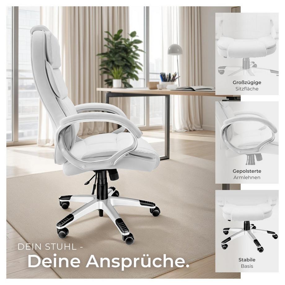 Tectake Sedia da ufficio Jonas  rotazione a 360° e regolazione continua della altezza  