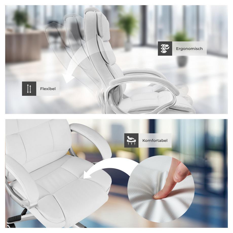 Tectake Sedia da ufficio Jonas  rotazione a 360° e regolazione continua della altezza  