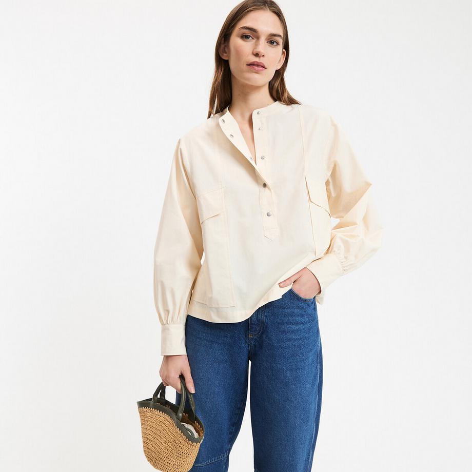 Hemd mit Mao-Ausschnitt aus Baumwolle