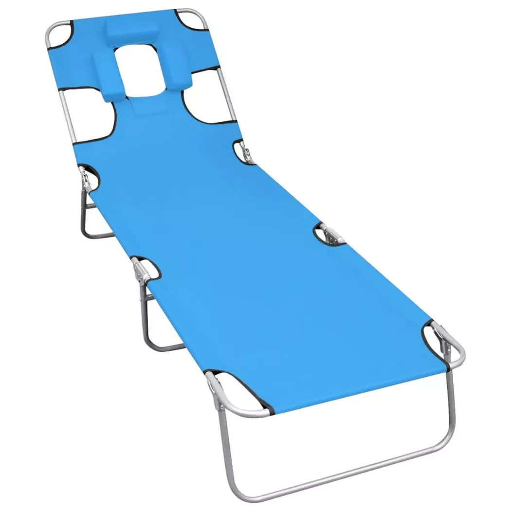 VidaXL - Chaise longue tissu, One Size, Bleu