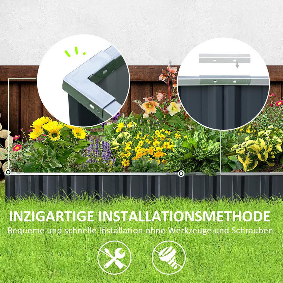 Outsunny Hochbeet aus Stahl  