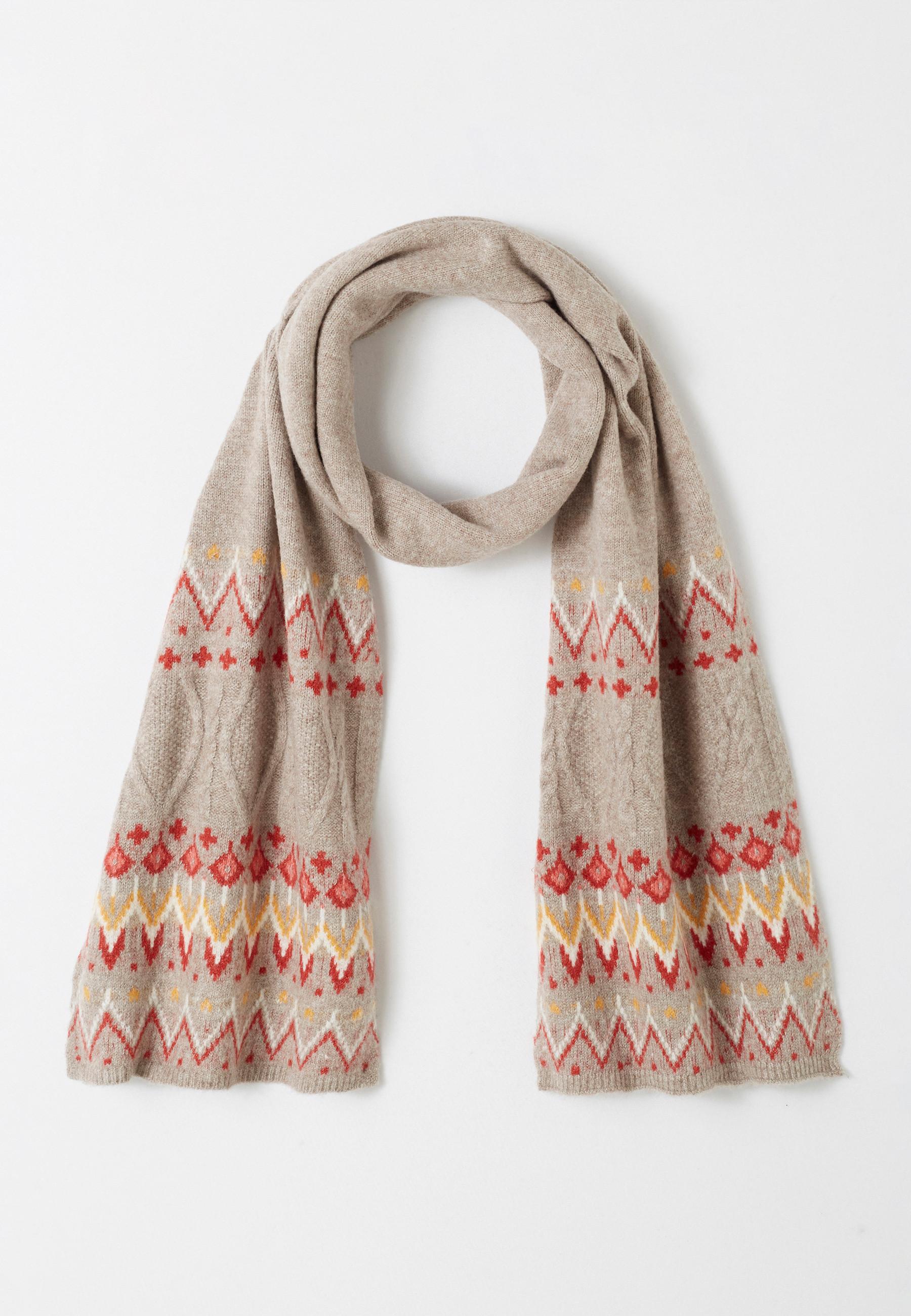 Image of Warmer Jacquard-strickschal Thermolactyl Damen Braun ONE SIZE