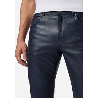 RICANO  Pantalon en cuir pour homme, Trant Pant, jeans en cuir à cinq poches en cuir d'agneau lavé. 