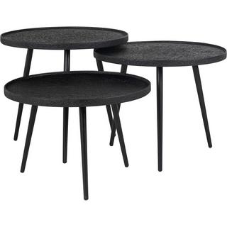 mutoni Table basse Oxford noir 54x54 (lot de 3)  