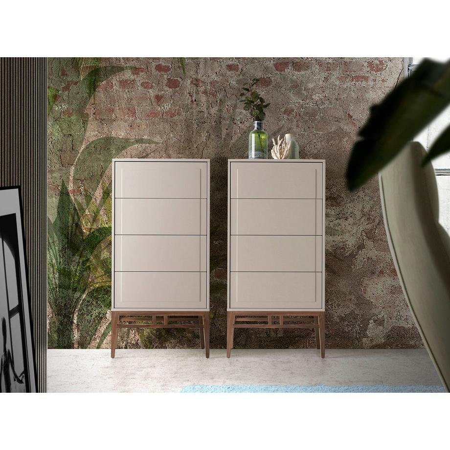 ANGEL CERDA Chiffonnier beige et noyer  