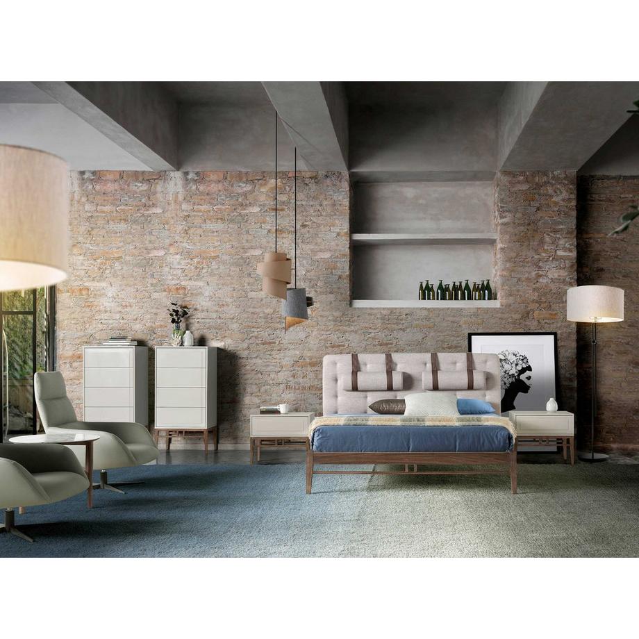 ANGEL CERDA Chiffonnier beige et noyer  