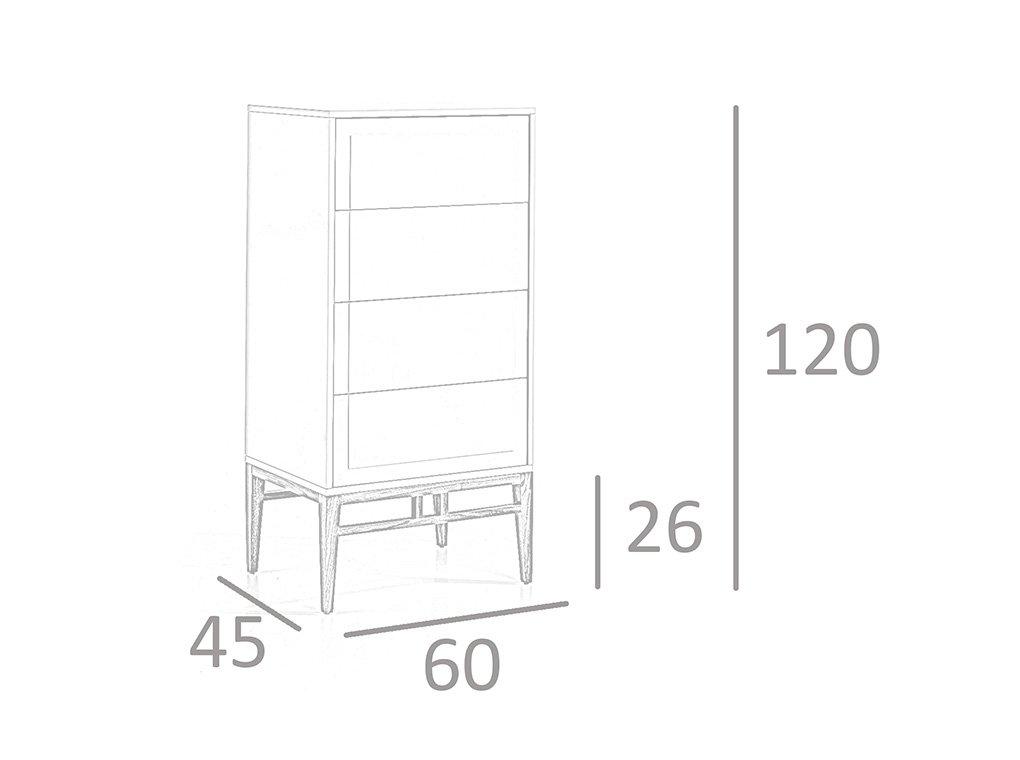 ANGEL CERDA Chiffonnier beige et noyer  