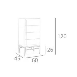 ANGEL CERDA Chiffonnier beige et noyer  