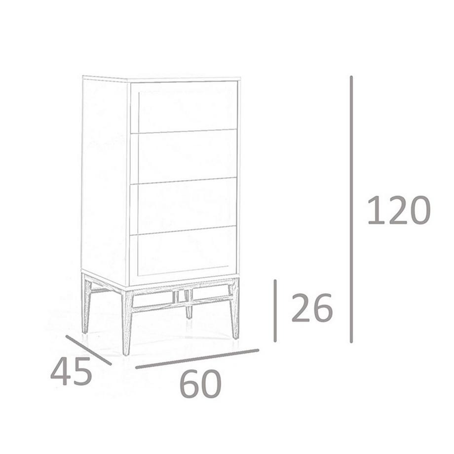 ANGEL CERDA Chiffonnier beige et noyer  