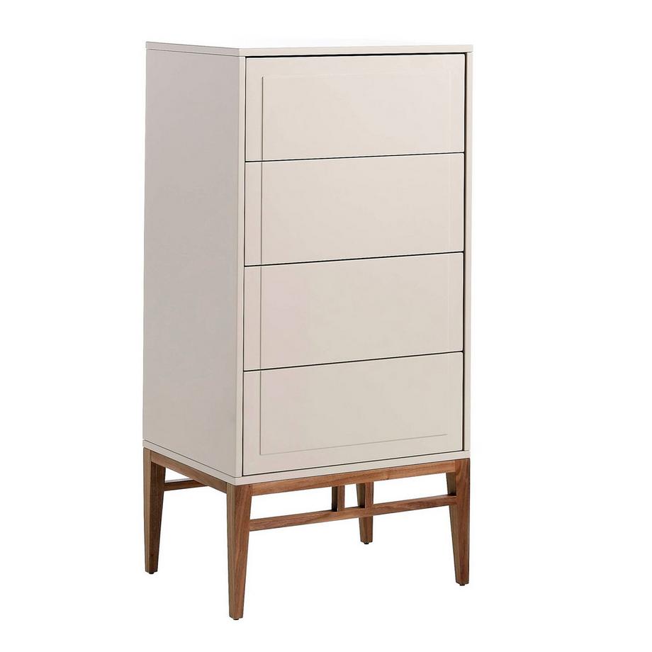 Chiffonier in Beige und Walnussholz