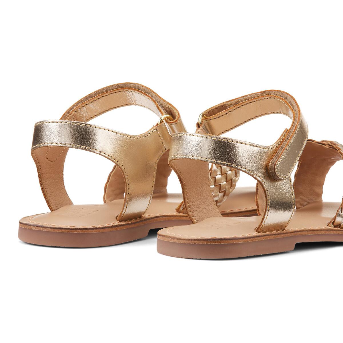 La Redoute Collections  Sandales dorées en cuir tressé 