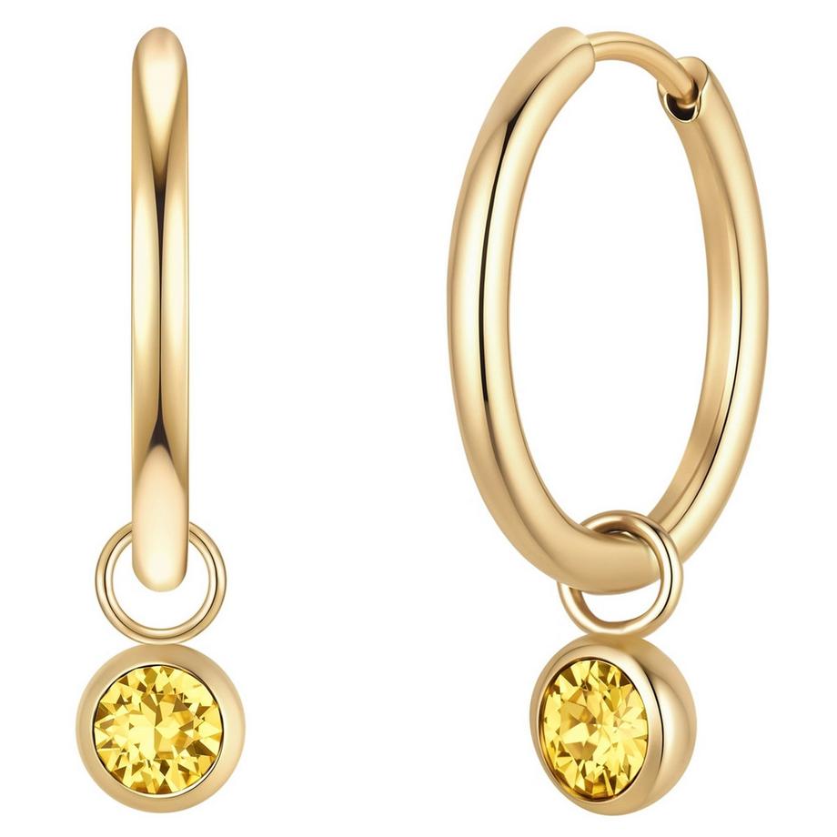 Creolen Geburtsstein November Edelstahl verziert mit Kristallen von Swarovski