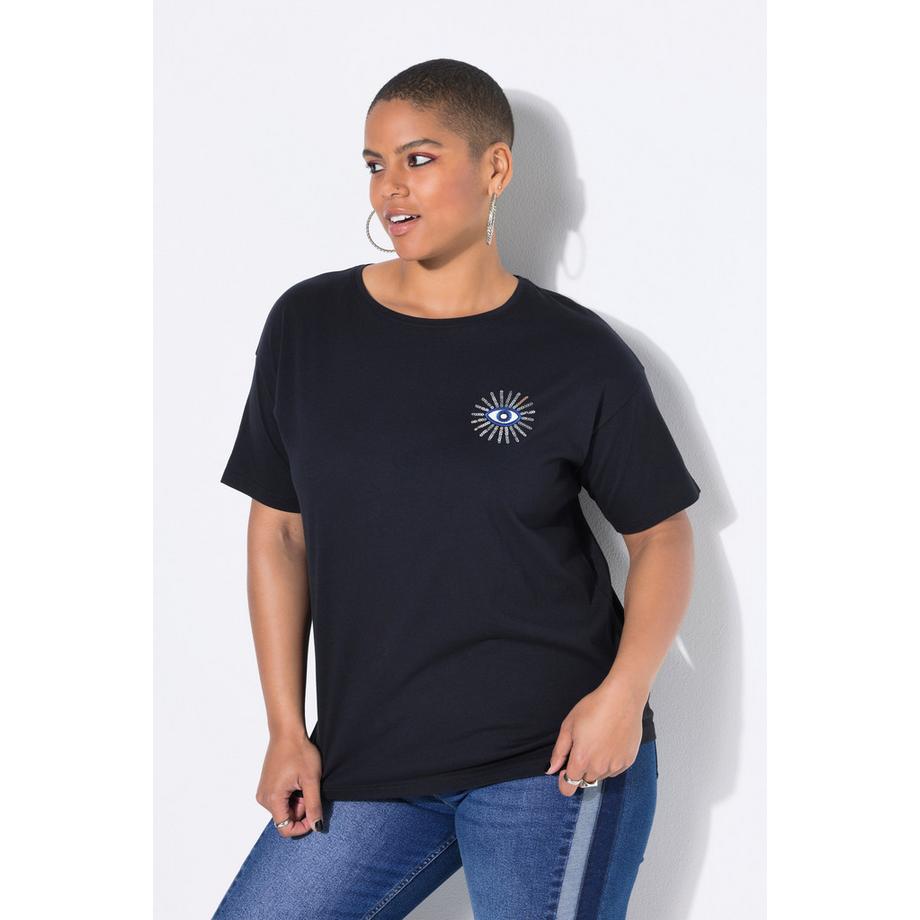 Studio Untold T-shirt Oversize Glitter-Eye Mezza Manica  