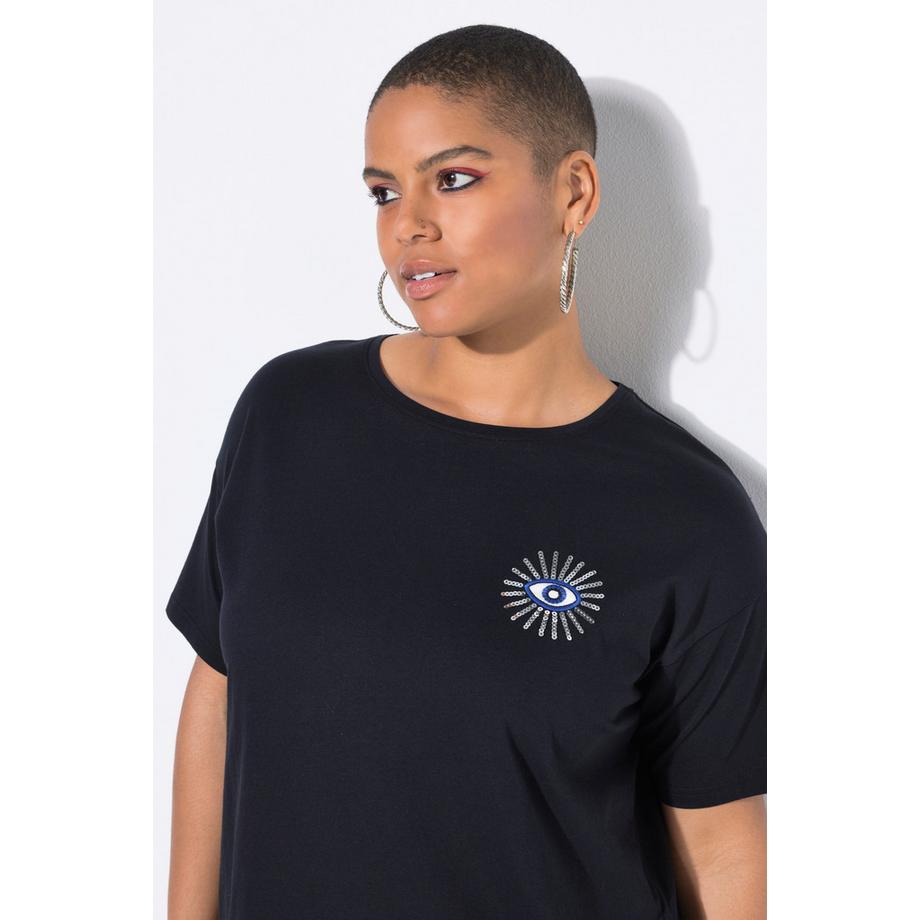 Studio Untold T-shirt Oversize Glitter-Eye Mezza Manica  