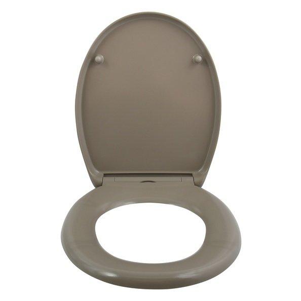 spirella Toilettensitz EASY CLIP Duroplast Taupe – Edelstahlscharniere  