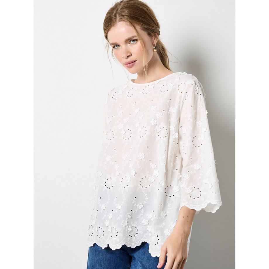 APRICOT Top a maniche a campana con motivo floreale  