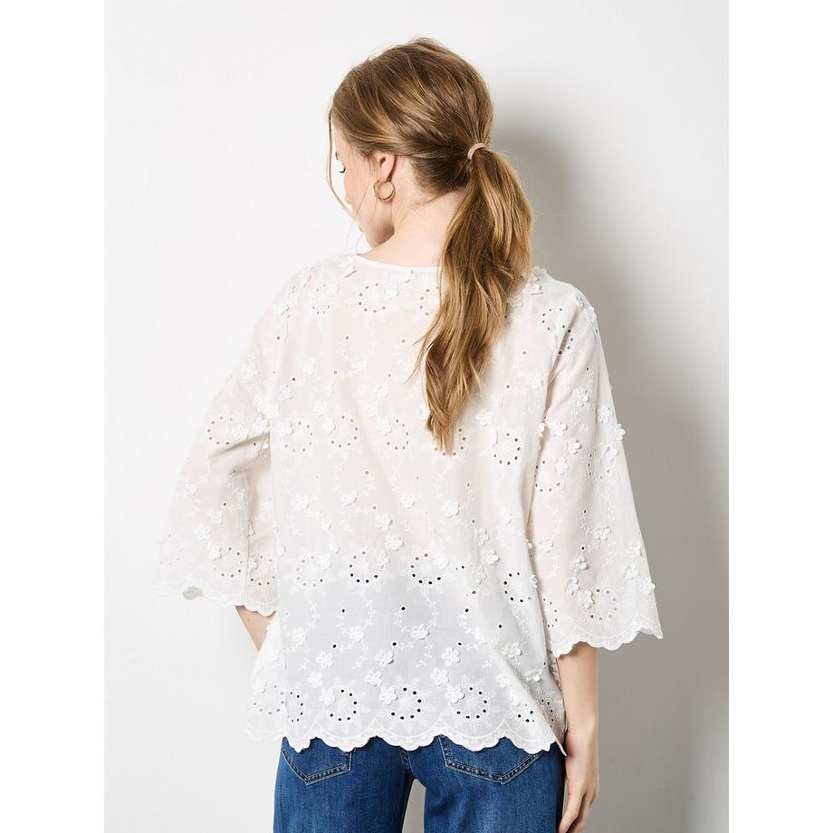 APRICOT Top a maniche a campana con motivo floreale  